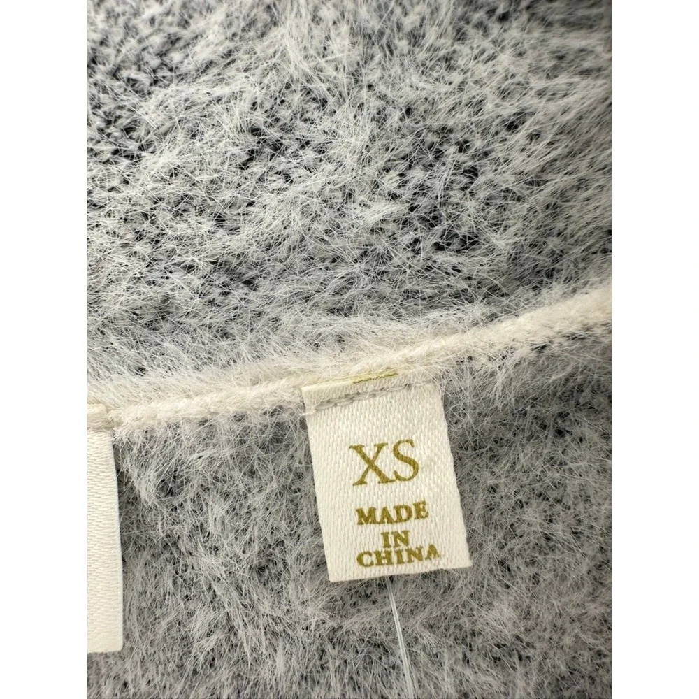 Cyrus New York‎ XS Cardigan Kells Cream Black Plaid Open Front Cozy Sweater Coat